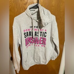 Wound Up Gray Hoodie with Pink and Black Accents